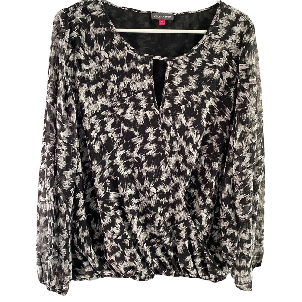 VINCE CAMUTO Sheer Crossover LongSleeve Beautiful Blouse/ Tops - Picture 2 of 5